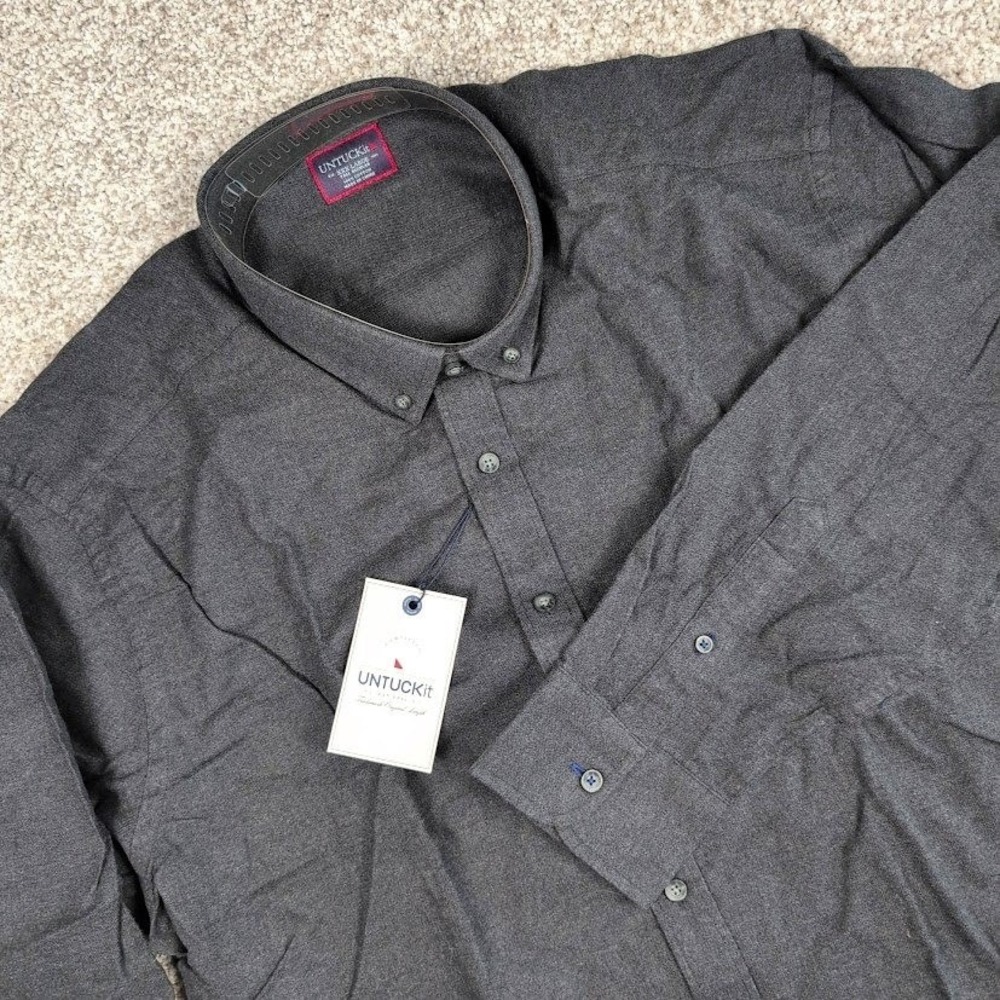 UNTUCKit Costanti XXX-Large Tall‎ Gray Regular Fit Long Sleeve Shirt NWT